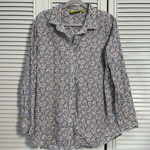 Rock Flower Paper women’s Floral Button Up Long Sleeve Shirt Sz XLarge